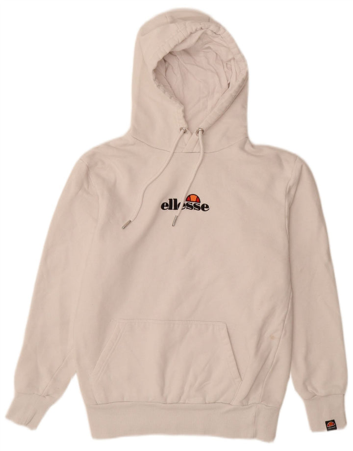 Męski sweter z kapturem i grafiką ELLESSE, mały, z białej bawełny