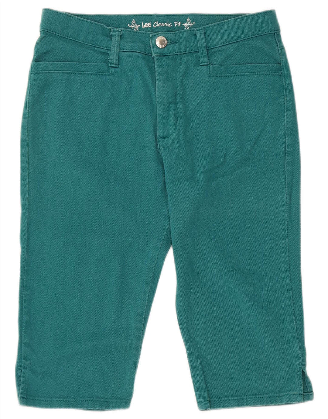 Damskie spodenki jeansowe Lee Classic Fit US 8 Medium W30, zielone, bawełniane