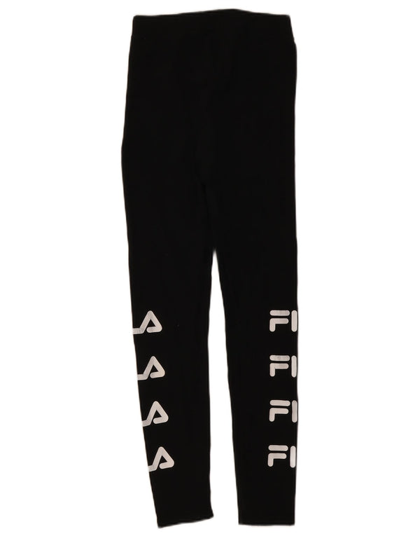 Damskie legginsy Fila Graphic UK 4 XS, czarne, bawełniane