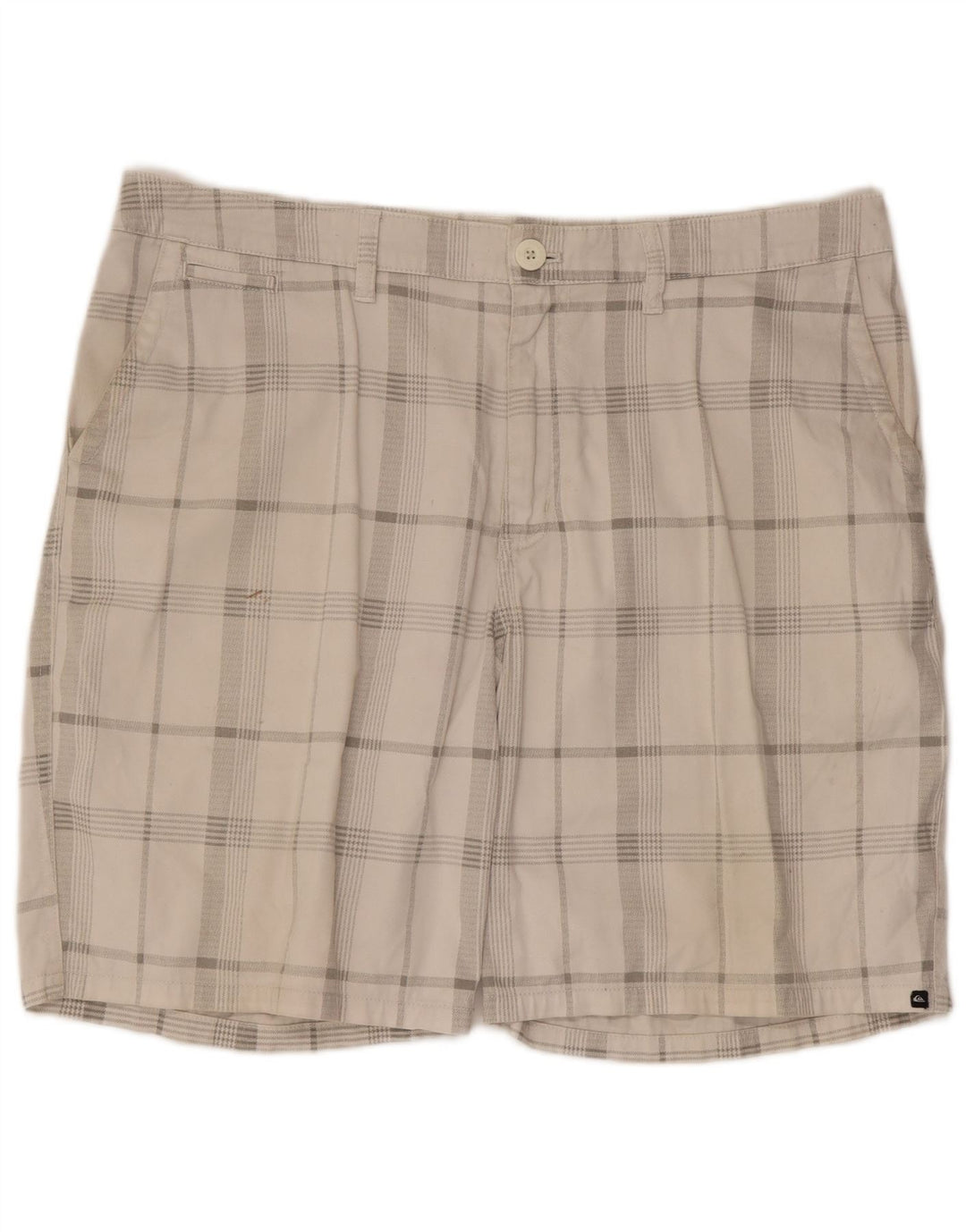 Męskie spodenki chino QUIKSILVER W38 XL, bawełniana biała krata