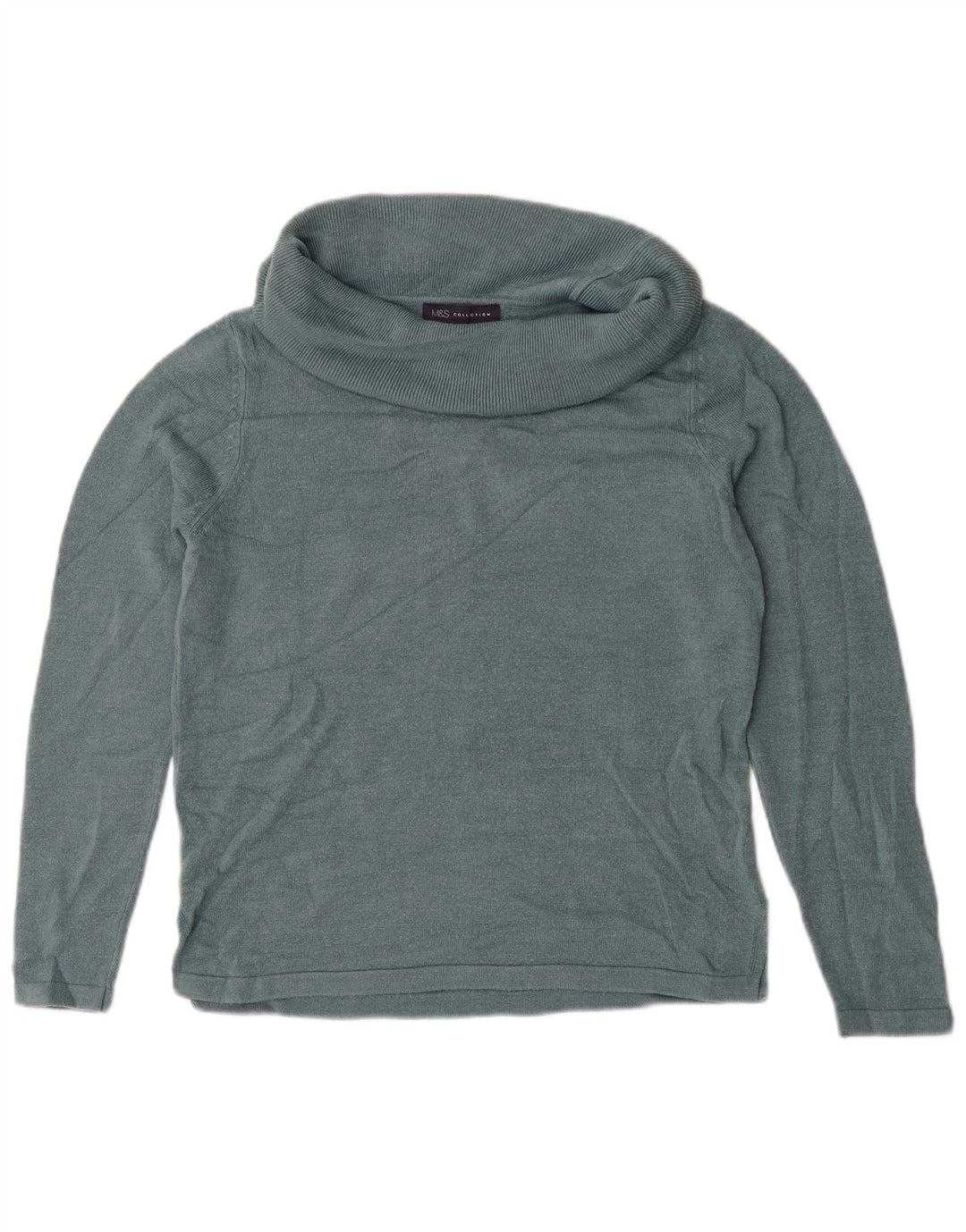 Marks & Spencer Damski sweter z golfem, UK 14, średni zielony