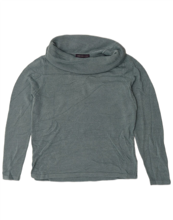 Marks & Spencer Damski sweter z golfem, UK 14, średni zielony