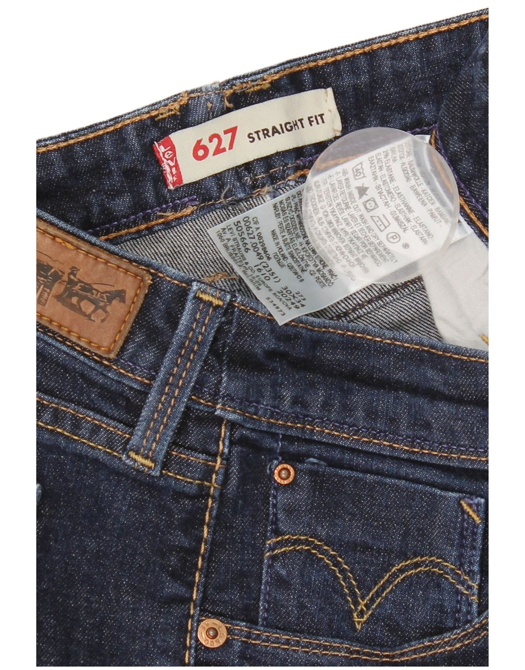 Damskie jeansy Levi's 627 Straight W30 L29 Niebieskie bawełniane