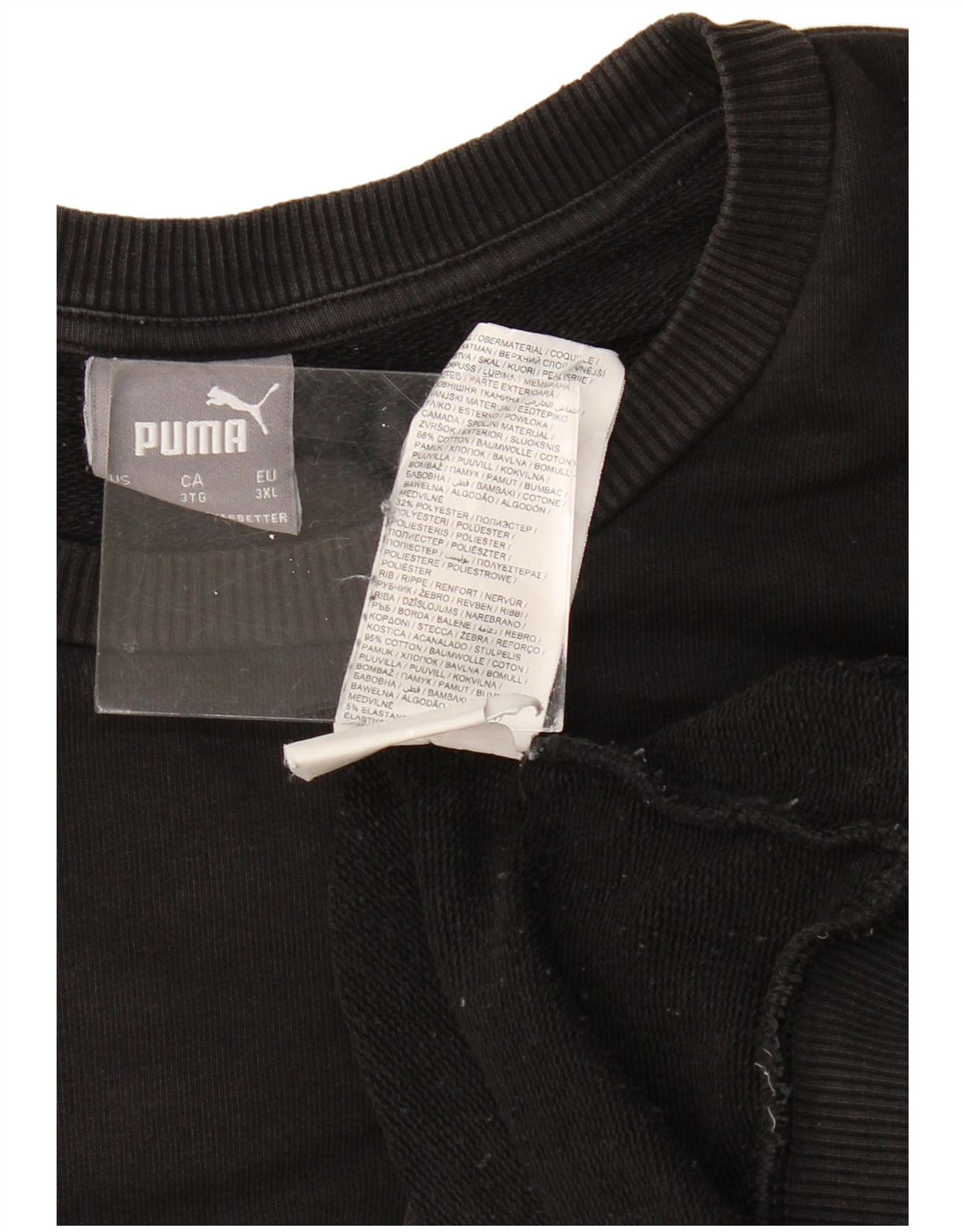 Męski sweter z grafiką PUMA, 3XL, czarny, bawełniany