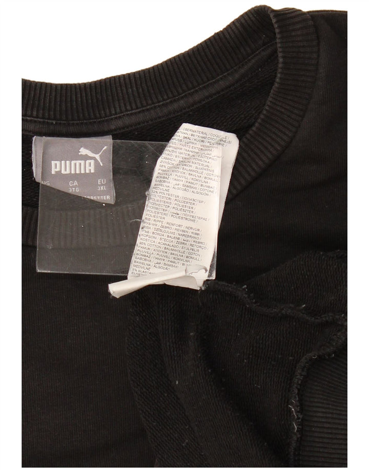 Męski sweter z grafiką PUMA, 3XL, czarny, bawełniany