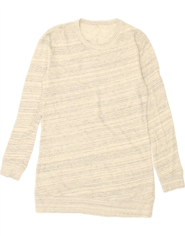 J. CREW Womens Longline Sweatshirt Jumper UK 10 Small Beige Flecked Vintage J. Crew and Second-Hand J. Crew from Messina Hembry 