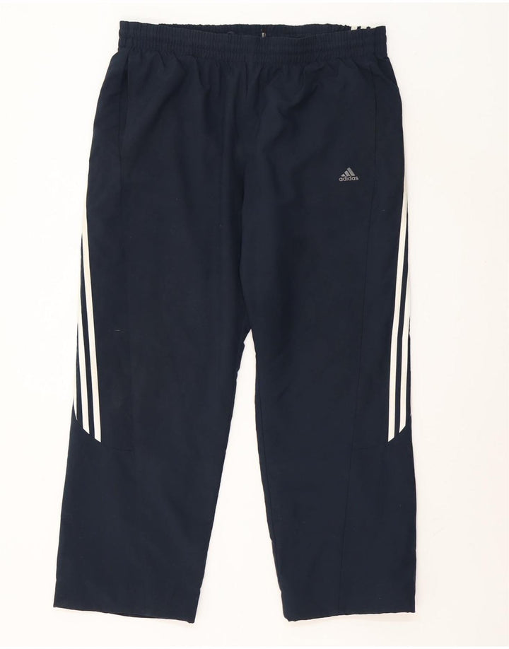 Męskie spodnie dresowe Adidas Climalite, duże, granatowe, z poliestru