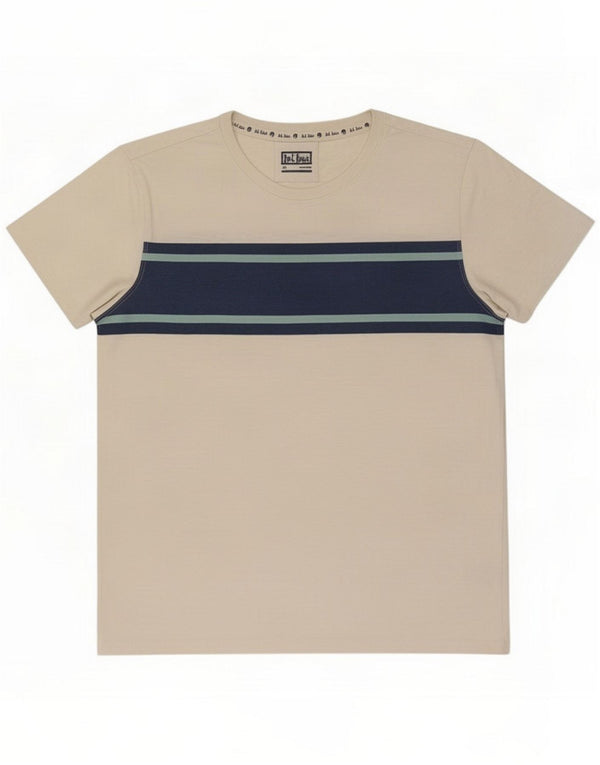 Fat Face Mens T-Shirt Top XL Off White Colourblock Cotton