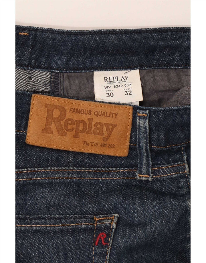 Damskie jeansy Bootcut Replay W30 L32 Granatowe, bawełniane