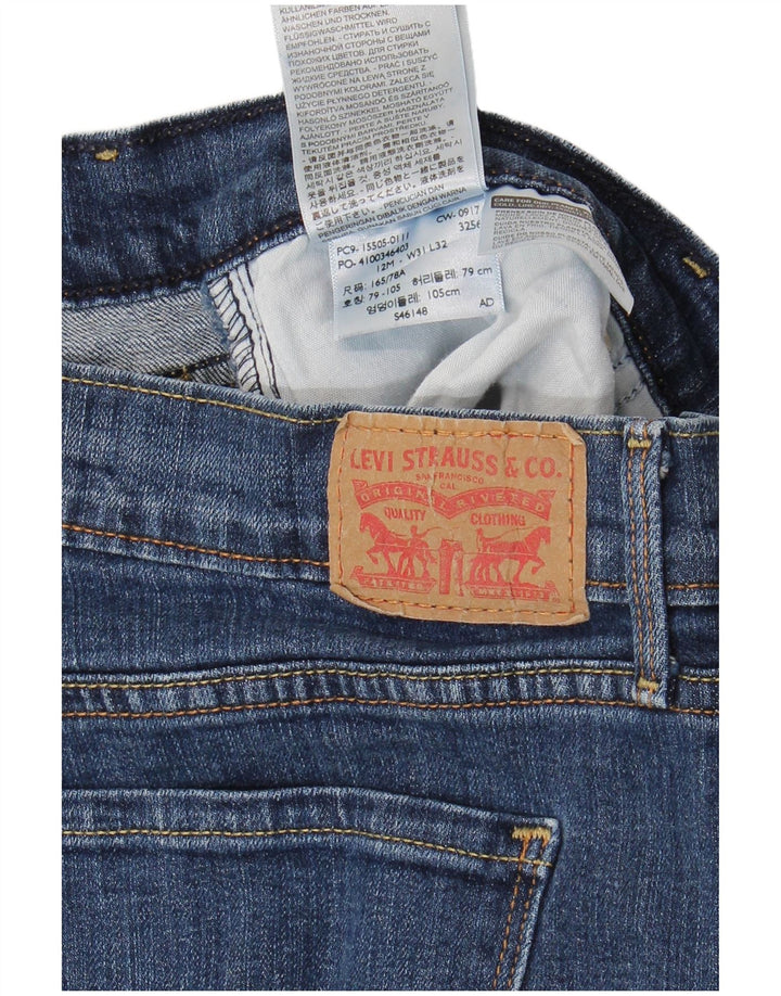 Damskie jeansy Levi's 505 Straight W31 L32 Niebieskie bawełniane
