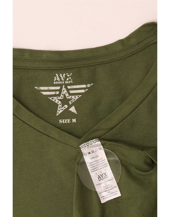 Męska koszulka z grafiką Avirex, średnia bawełna khaki