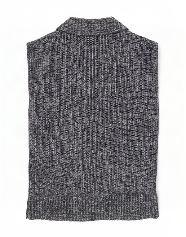 Marks & Spencer Damski sweter bez rękawów, rozpinany, UK 10, mały, granatowy