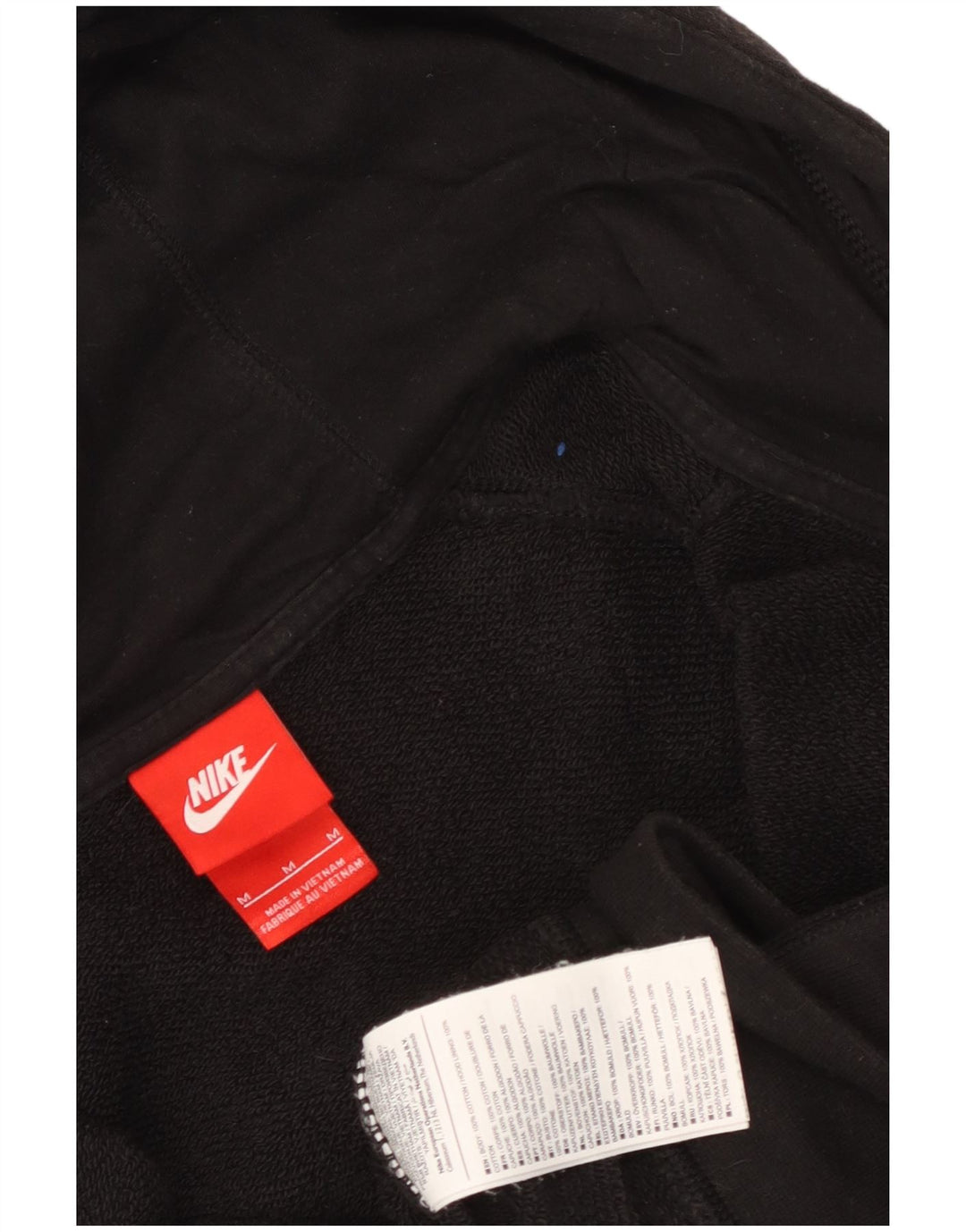 Męski sweter z kapturem i zamkiem błyskawicznym Nike, średni czarny, bawełniany