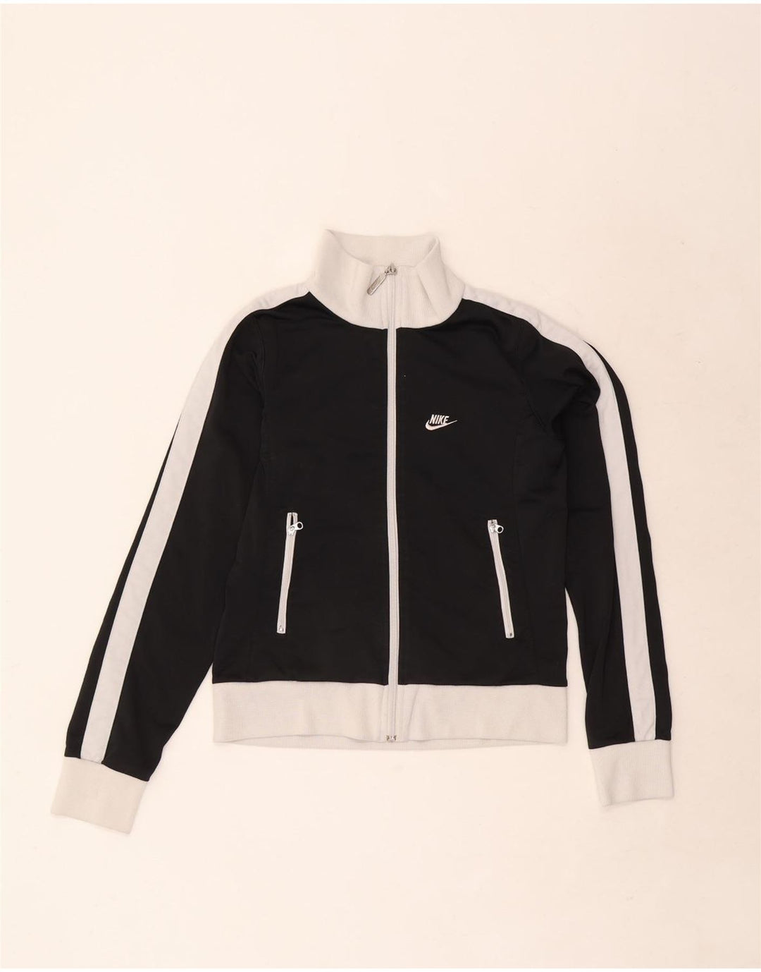 Damski pełny dres Nike UK 8/10, mały, czarny poliester z blokami kolorów