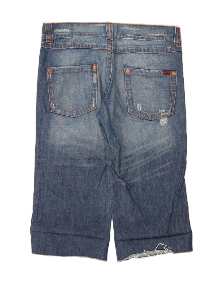 OASIS Womens Distressed Denim Bermuda Shorts US 12 Large W34  Blue Cotton Vintage Oasis and Second-Hand Oasis from Messina Hembry 