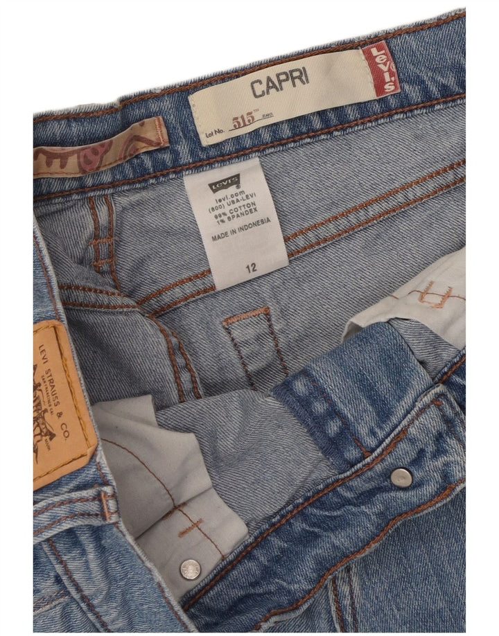 Damskie dżinsy Levi's 515 Capri US 12 duże W34 L21 Niebieska bawełna