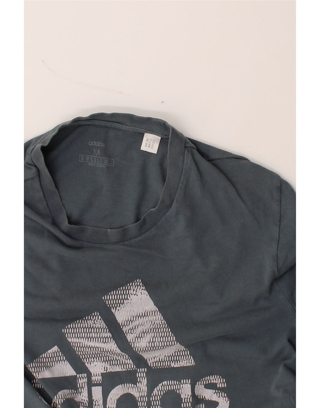 ADIDAS Mens Graphic T-Shirt Top Medium Grey Cotton Vintage Adidas and Second-Hand Adidas from Messina Hembry 