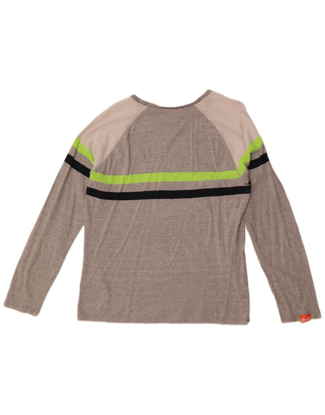 Męski top Superdry z długim rękawem, średnioszary, bawełniany w bloki kolorów