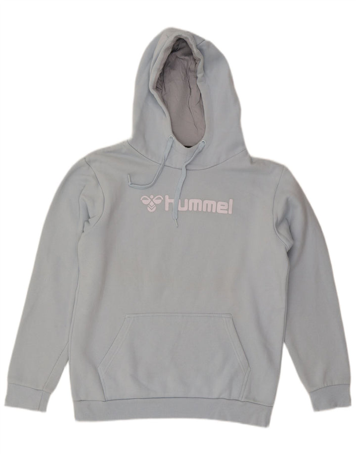 Hummel Męski sweter z kapturem z grafiką, średni niebieski, bawełniany
