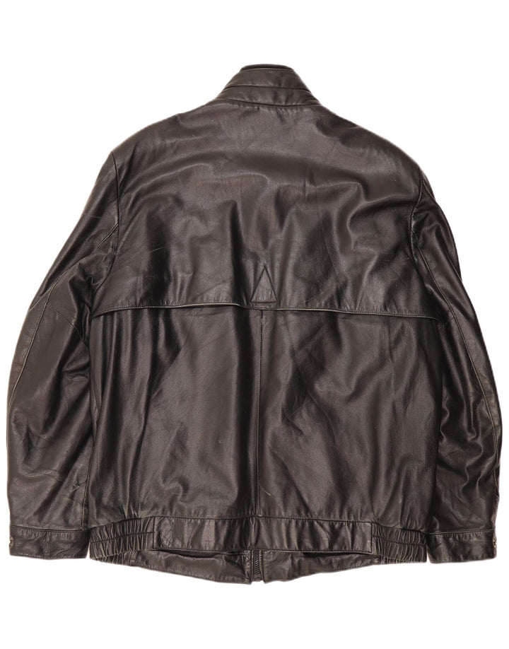 SCHILD Męska skórzana kurtka wojskowa UK 40, duża czarna skóra