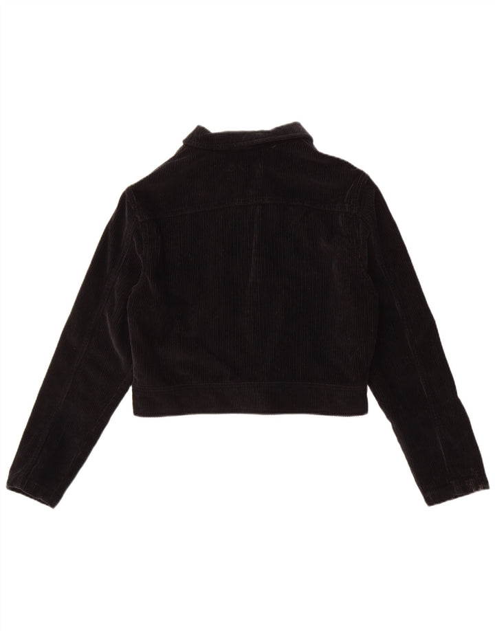 Damska kurtka sztruksowa Superdry Crop UK 12, średnia czarna bawełna