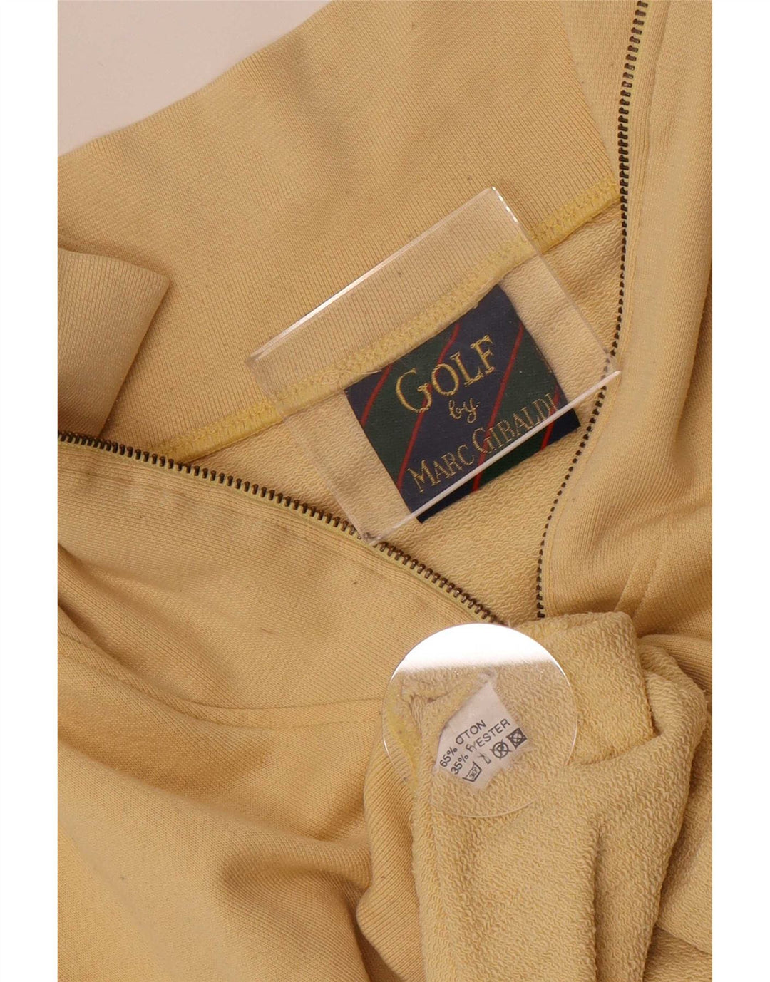 Męska bluza golfowa Marc Gibaldi z grafiką i zamkiem błyskawicznym, duża, żółta