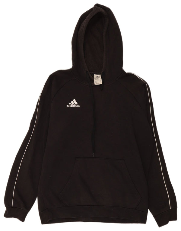 Męska bluza z kapturem Adidas, średnia czarna bawełna