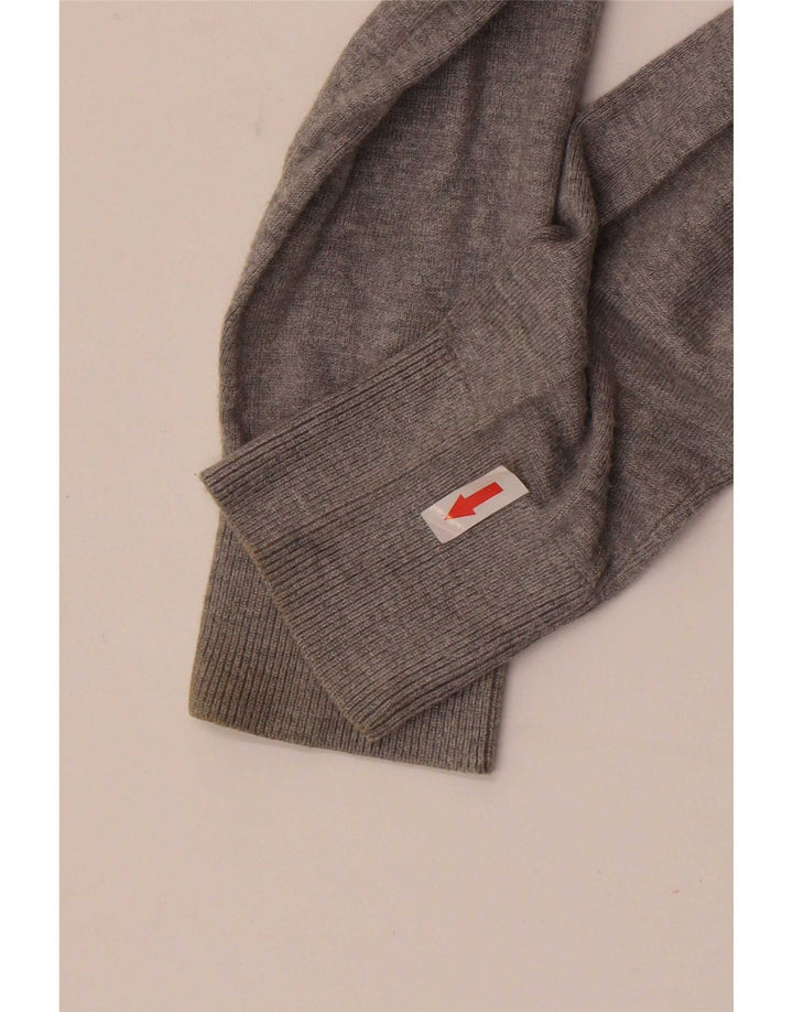 Męski sweter Zara z dekoltem w kształcie litery V, średnioszary, nakrapiany