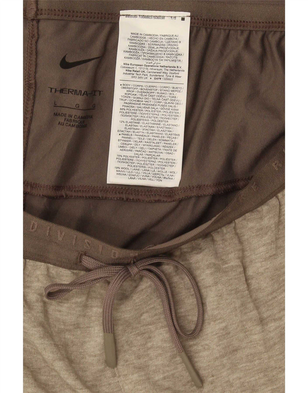 Męskie spodnie dresowe Nike Therma-Fit, duże, szare, nakrapiane poliester