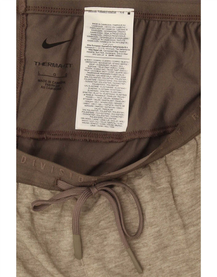 Męskie spodnie dresowe Nike Therma-Fit, duże, szare, nakrapiane poliester