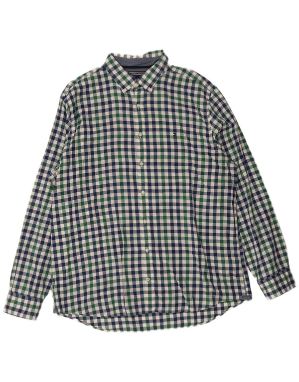 Męska koszula Tommy Hilfiger New York Fit 2XL, niebieska bawełniana kratka