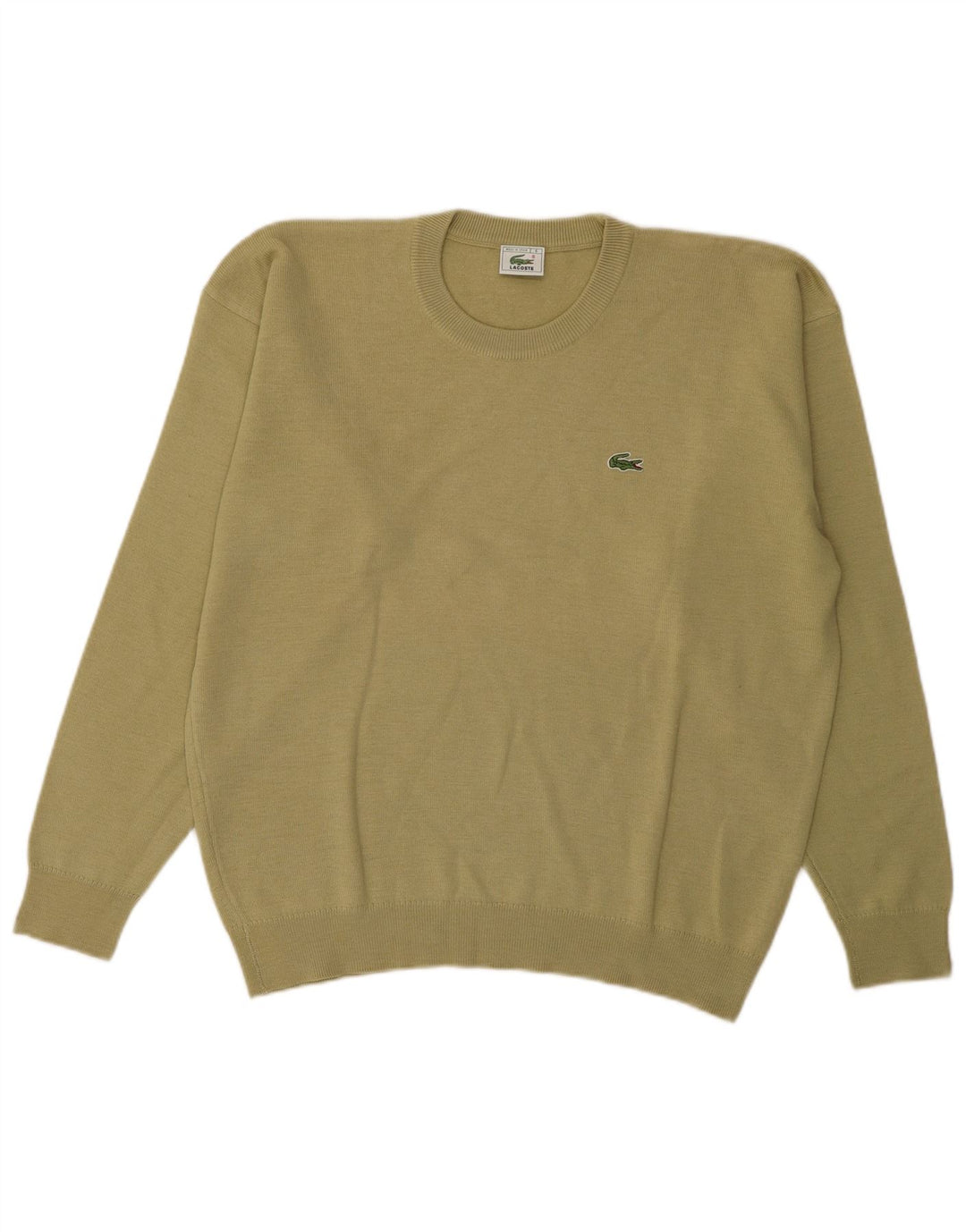 Męski sweter Lacoste z okrągłym dekoltem, rozmiar 6 XL, wełna khaki