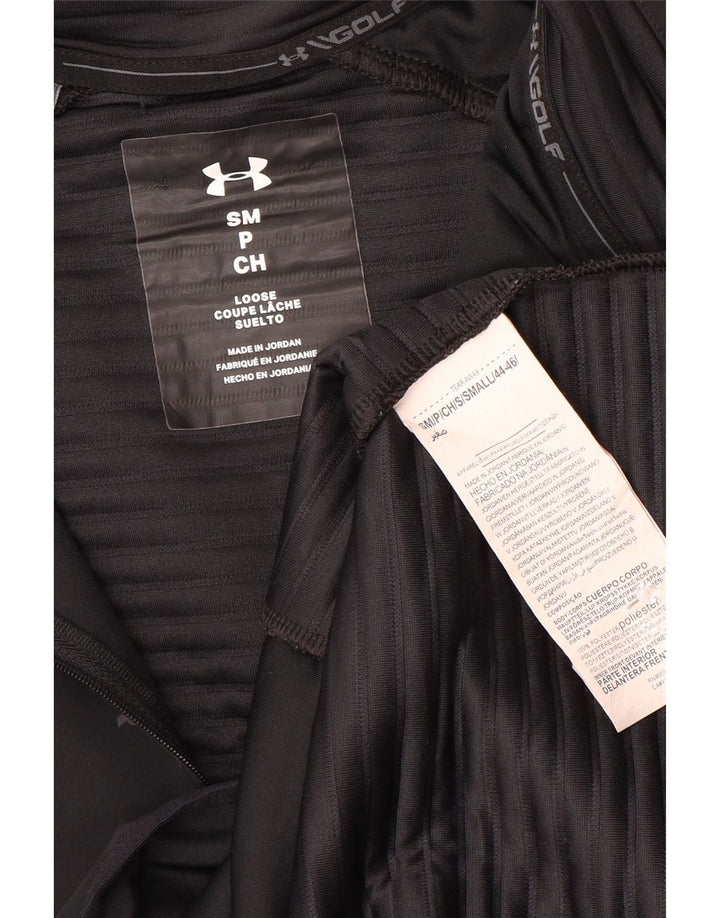 Męski dres z zamkiem błyskawicznym Under Armour, mały czarny poliester
