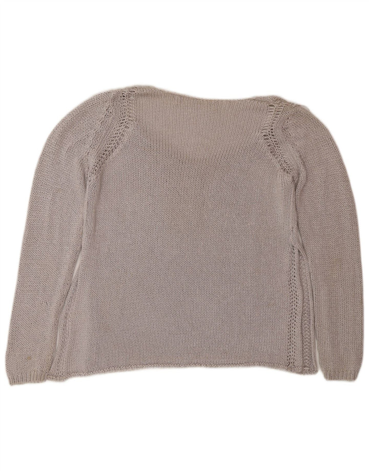 Sweter damski Zara z dekoltem w kształcie litery V, UK 14, średni szary