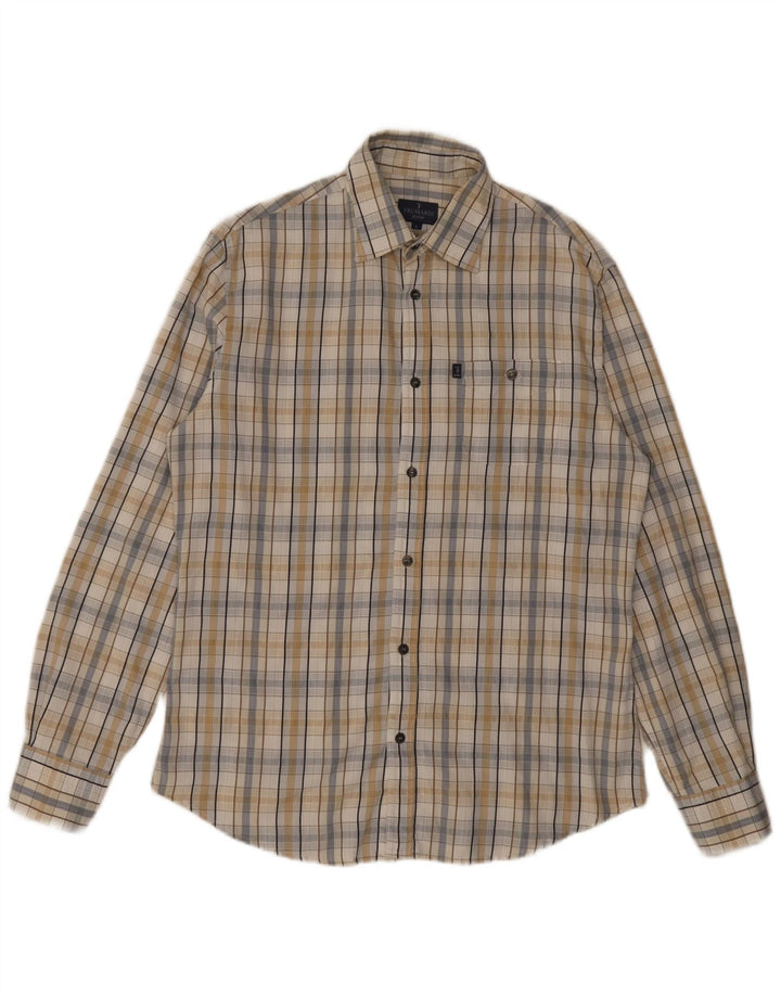Koszula męska Trussardi Jeans w dużą beżową kratkę
