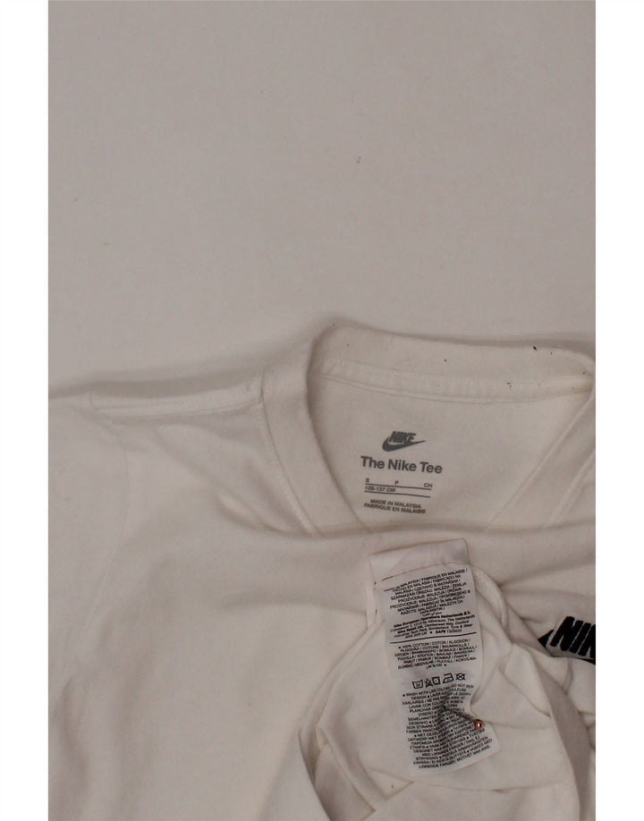 T-shirt chłopięcy NIKE, mały, 8-9 lat, biały, bawełniany