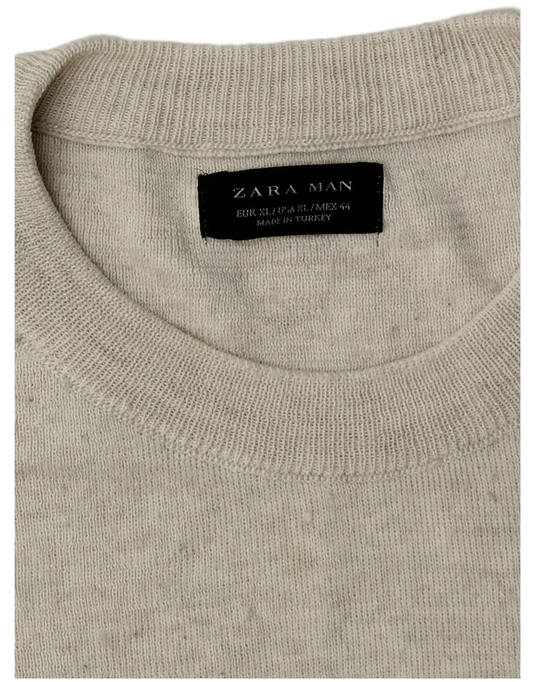 Męski sweter z okrągłym dekoltem Zara XL, szary
