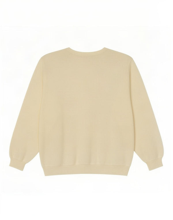 Sweter damski w stylu vintage z dekoltem w łódkę UK 16, duży, w kolorze złamanej bieli, w kwiaty