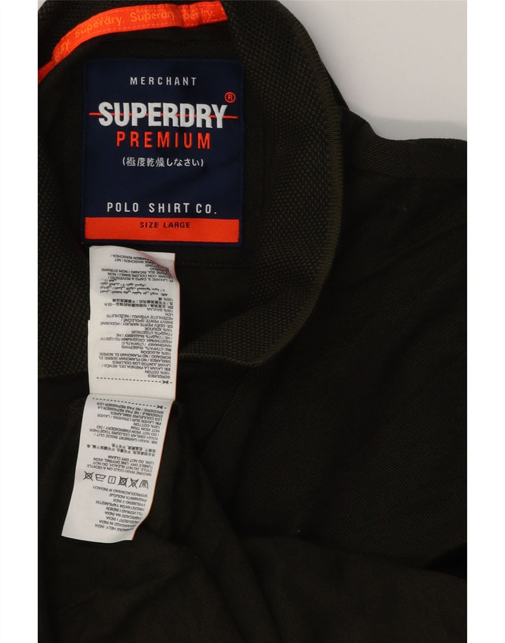 Męska koszulka polo SUPERDRY, duża, zielona, bawełniana