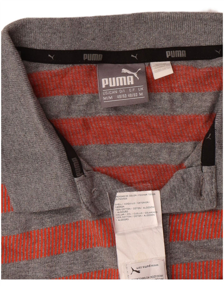 Męska koszulka polo PUMA, bawełniana w średnie czerwone paski