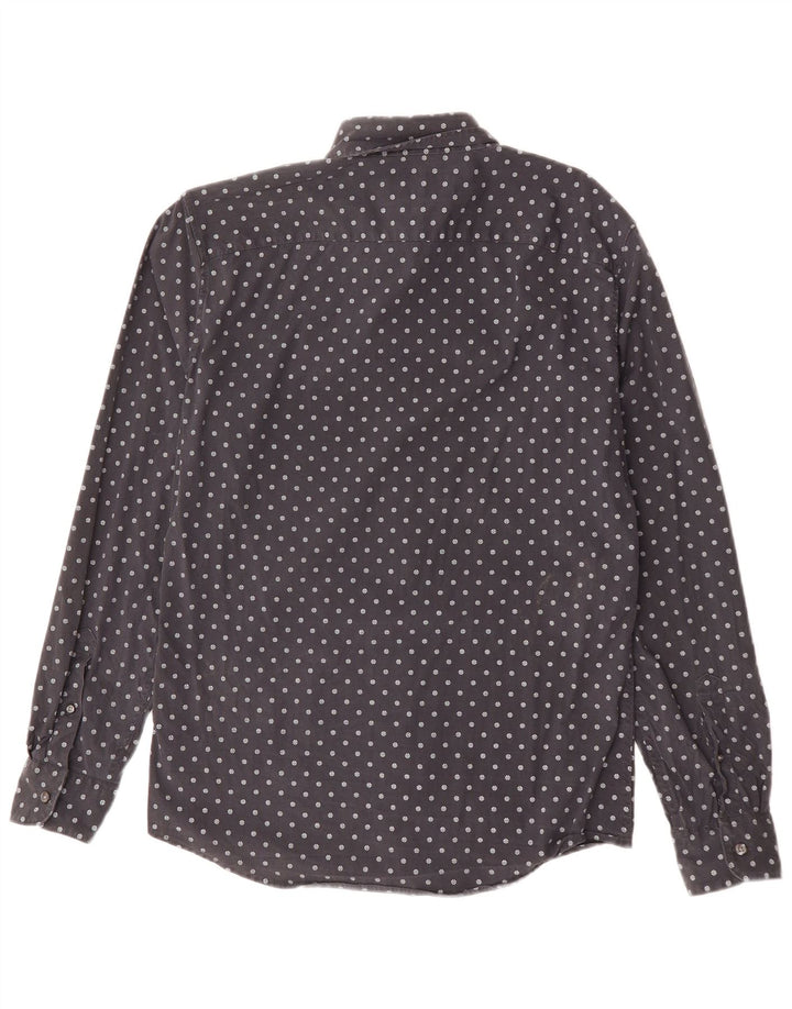 ABERCROMBIE & FITCH Mens Slim Shirt Medium Black Geometric Cotton
