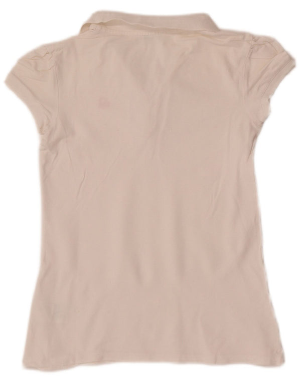 Dziewczęca koszulka polo Benetton 11-12 lat 2XL, biała bawełna