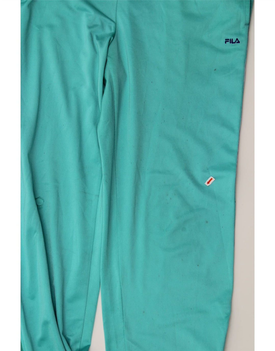 FILA Mens Graphic Tracksuit Trousers IT 50 Medium Turquoise Colourblock Vintage Fila and Second-Hand Fila from Messina Hembry 