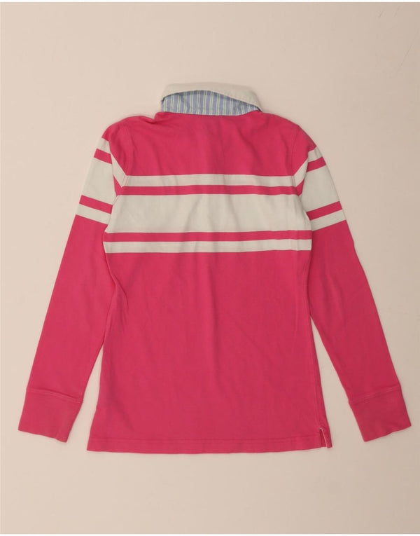 Ralph Lauren Girls Rugby Polo Shirt 12-13 Years Large Pink Colourblock