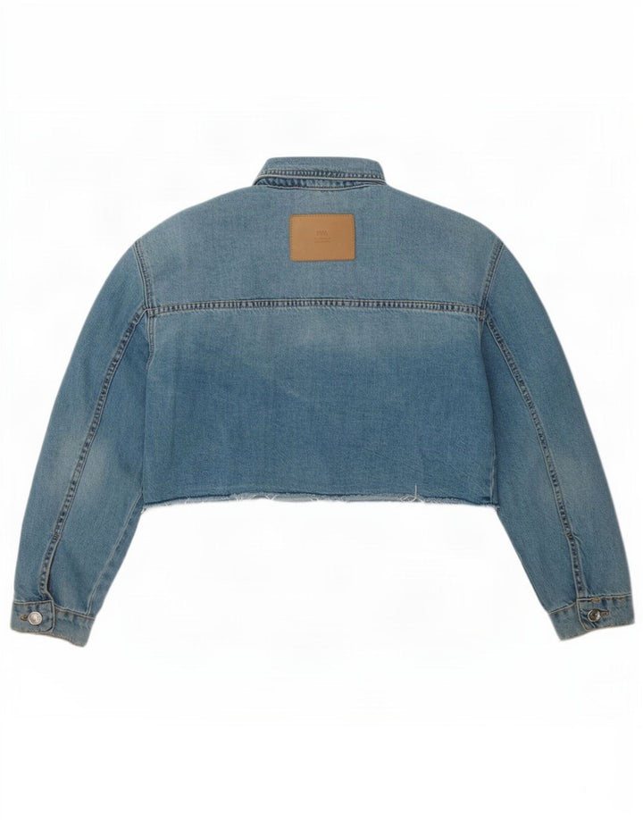Kurtka dziewczęca Zara Crop Denim 11-12 lat, niebieska, bawełniana