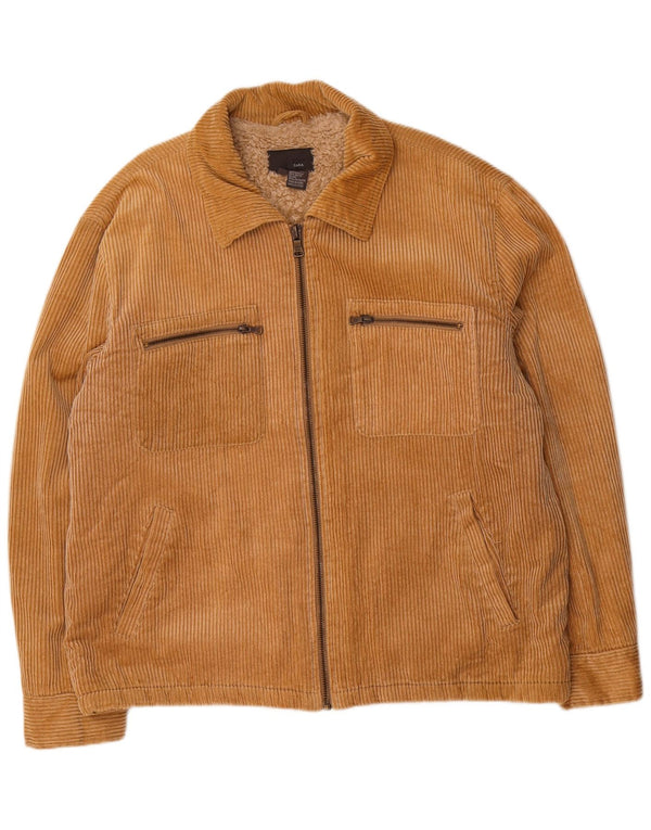 Zara Męska kurtka sztruksowa Sherpa UK 44 2XL Beżowa bawełna