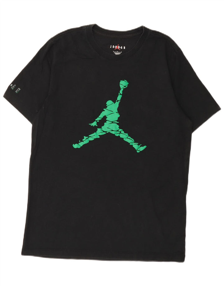 Męski T-shirt z grafiką Jordan, duży, czarny, bawełniany