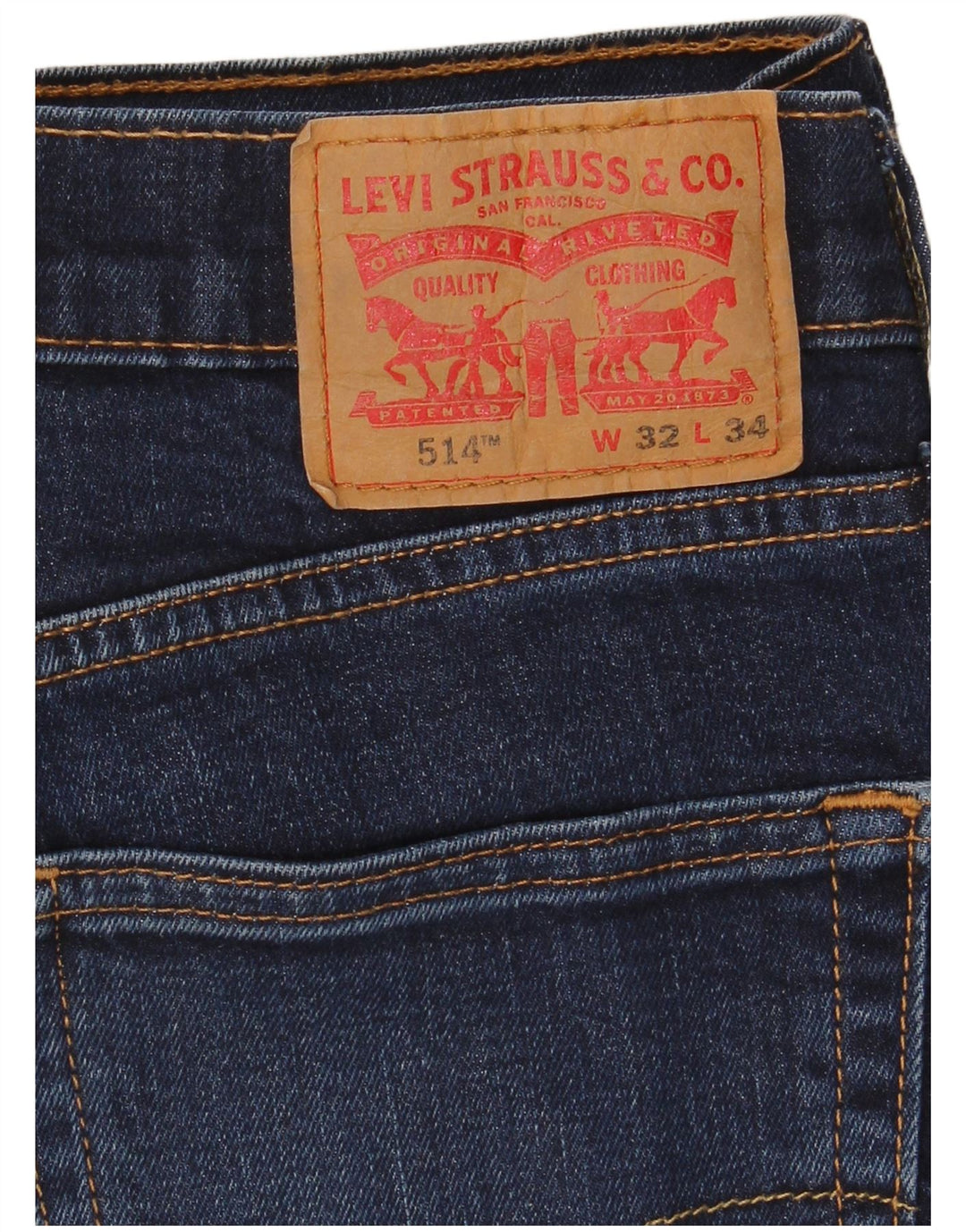Męskie dżinsy Levi's 514 Straight W32 L34 Granatowa bawełna
