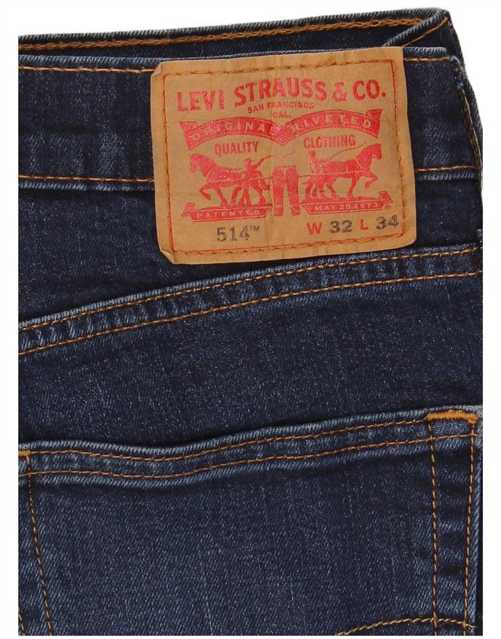 Męskie dżinsy Levi's 514 Straight W32 L34 Granatowa bawełna