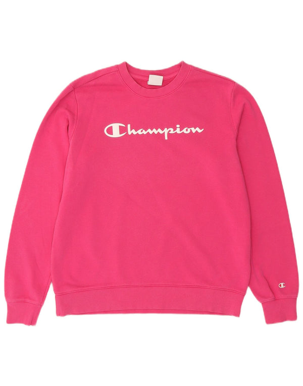 Damska bluza z grafiką Champion UK 16, duża, różowa bawełna